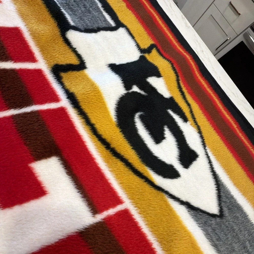 Vintage Kansas City Chiefs San Marcos Rylex Throw Stadium Lap Blanket 59 X 30